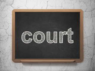 Law concept: Court on chalkboard background