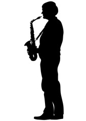 Obraz na płótnie Canvas Concert of jazz music on white background