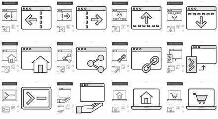 Application line icon set.