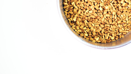 plastic granules close up for holding,Colorful plastic granules with white background.