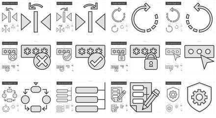 Content Edition line icon set.