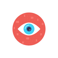 Big brother is watching. Eye icon. Modern flat style vector illustration.