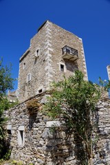 Fototapeta na wymiar Vatheia - a stone-tower settlement on the Mani Peninsula