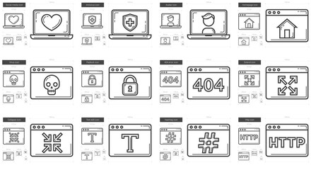 Application line icon set.