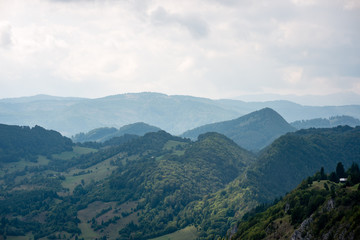 colorful countryside view in carpathians