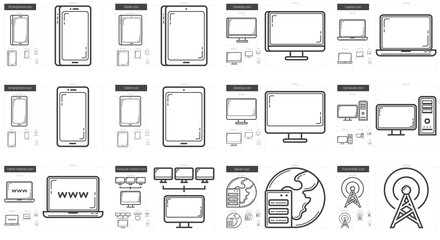 Gadgets line icon set.