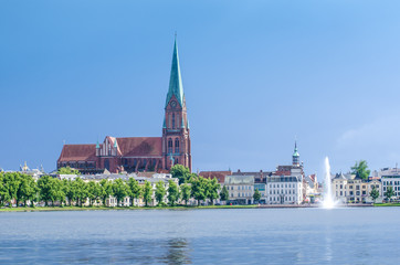 Fototapeta premium Schwerin, St Mary's of the priest pond