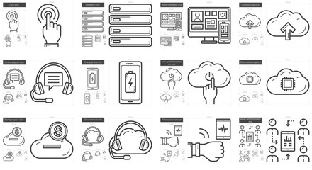 Mobility line icon set.