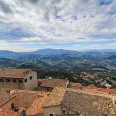 Fototapeta na wymiar San Marino, the view from the observation deck
