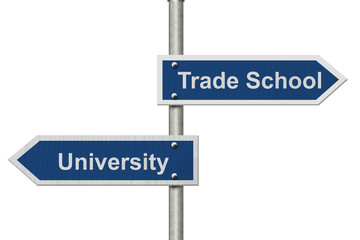 Obraz premium Deciding on whether to go to University or Trade School