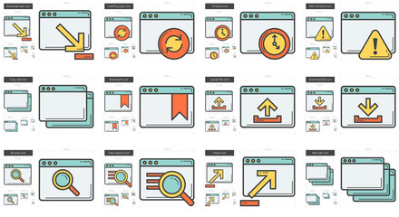 Application line icon set.