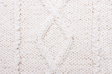 White blue knitted texture with pattern