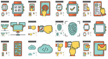 Mobility line icon set.