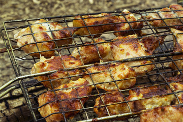 barbecue cooked on grill