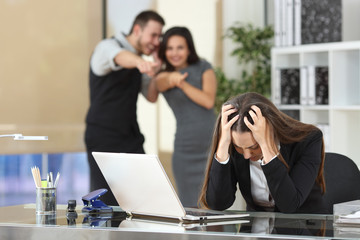 Fototapeta Businesspeople bullying a colleague at office obraz