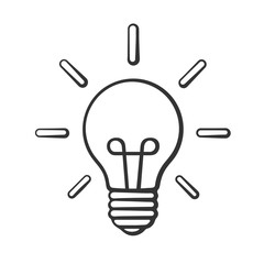 Sketch light bulb in doodle art style