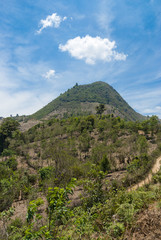 Fototapeta na wymiar Mountain Landscape and volcano in Jalapa Guatemala.