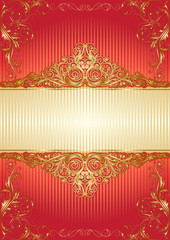 Holiday golden red background
