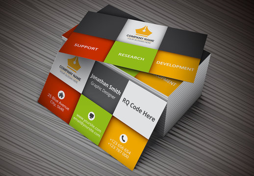 Business Card with Square Segments Layout