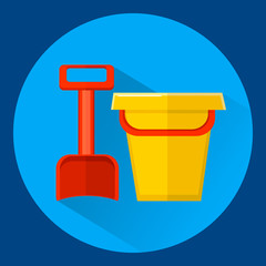 vector illustration baby bucket and shovel