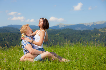 Fototapeta premium Happy beautiful couple in love