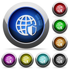 Internet security coins glossy buttons