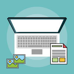 laptop computer device isolated icon vector illustration design