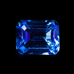Rectangular blue sapphire