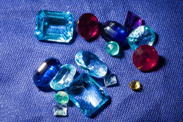 Gems on black background