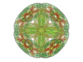 Abstract fractal with green red pattern
