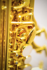 Shiny golden alto saxophone