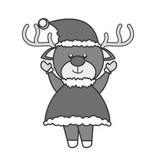 reindeer christmas character icon vector illustration design