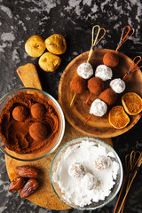  production of healthy vegan Energy sweet candies, bites of drie