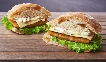 burger with fish fillet