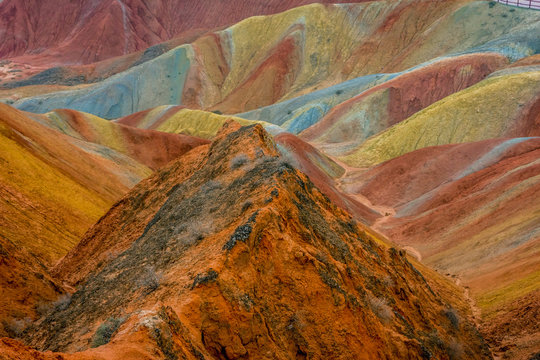 Rainbow mountains, Zhangye Danxia geopark, China