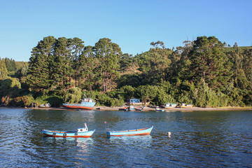 Fototapeta na wymiar Fishing boats in Angelmo
