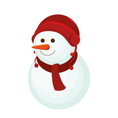 snowman character christmas celebration vector illustration design