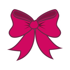 happy merry christmas bow ribbon card vector illustration design