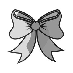 happy merry christmas bow ribbon card vector illustration design