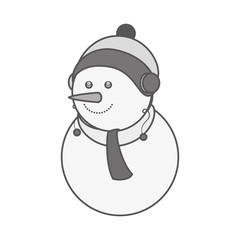 snowman character christmas celebration vector illustration design