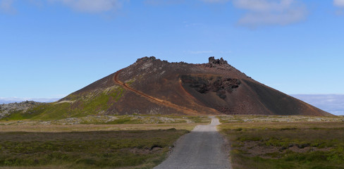 Der Krater Saxoll auf der Halbinsel Snæfellsnes auf Island