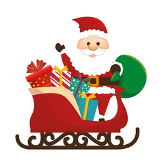 santa claus character kawaii style vector illustration design