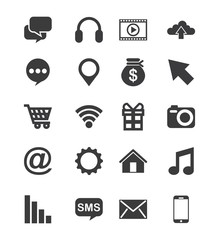 social media icons set over white background. vector illustration