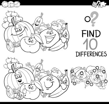 find the difference coloring page