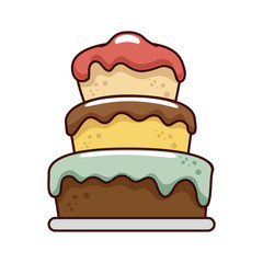 happy birthday delicious cake vector illustration design