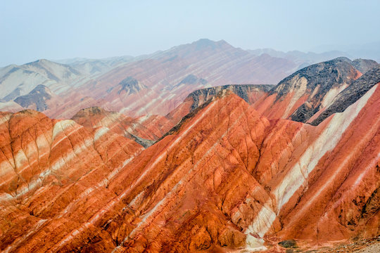 Rainbow mountains, Zhangye Danxia geopark, China