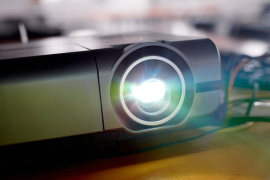 Beamer lens closeup