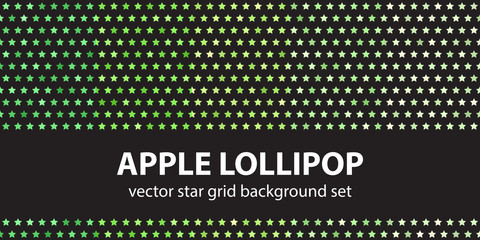 Star pattern set "Apple Lollipop". Vector seamless backgrounds