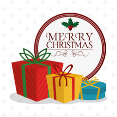 Gift icon. Christmas season decoration and celebration theme. Colorful design. Vector illustration