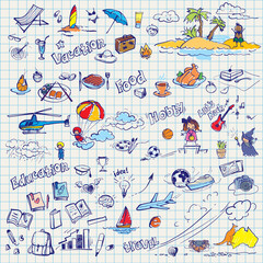 hand drawn doodles big vector set